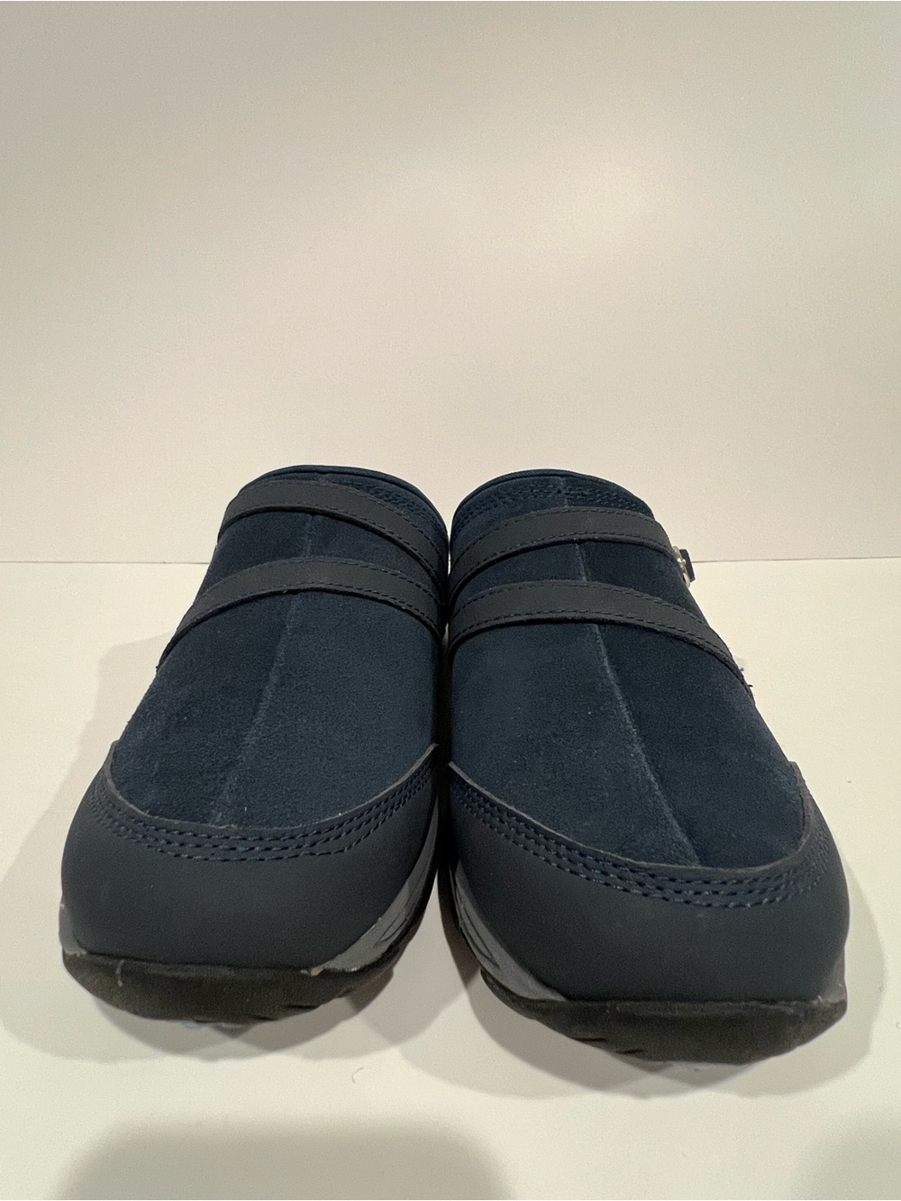 Easy Spirit Navy Slip-On Clog with Buckle Accent